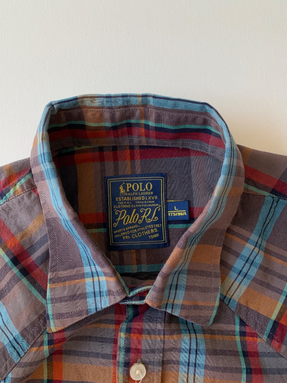 Polo Ralph Lauren Men’s size L Plaid Shirt Long Sleeve with Elbow Patches - Picture 12 of 12